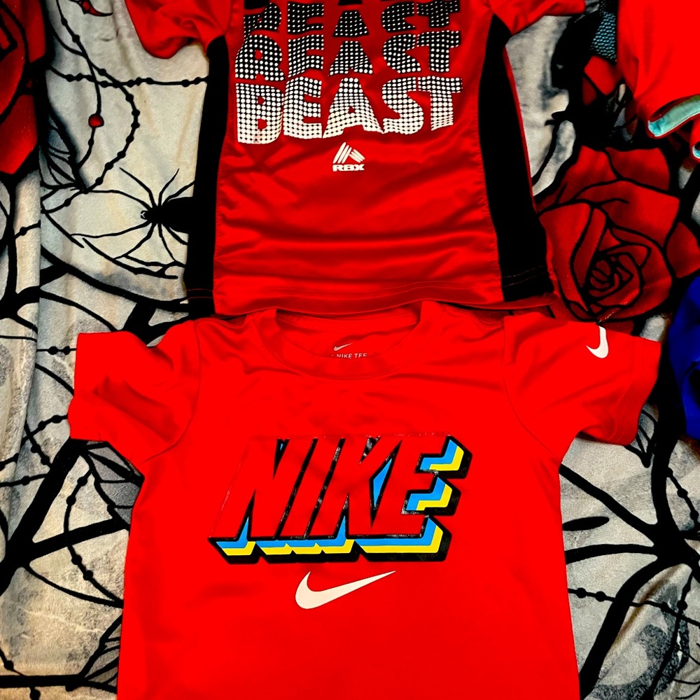 Two size 4 little boy shirts. Brand Nike and RBX. Excellent condition.
